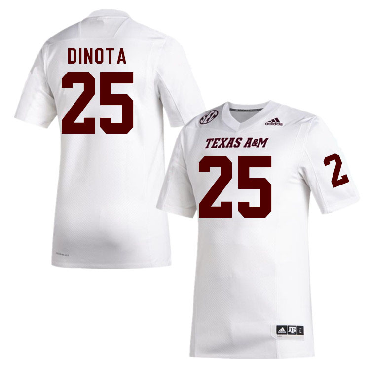 Men #25 Anthony DiNota Texas A&M Aggies College Football Jerseys Stitched Sale-White